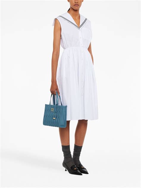 miu miu sailor dress|Miu Miu Sailor Poplin Midi Dress .